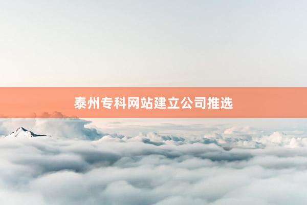 泰州专科网站建立公司推选